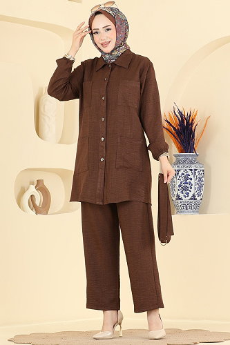 moda selvim طقم بني 2190ORG1169 - Thumbnail