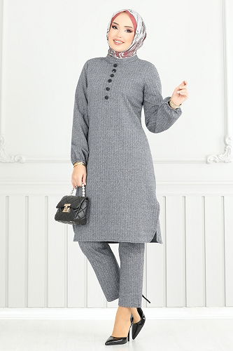 moda selvim Combined 22035UKB139 Gray - Thumbnail