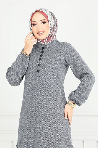 moda selvim طقم رمادي 22035UKB139 - Thumbnail