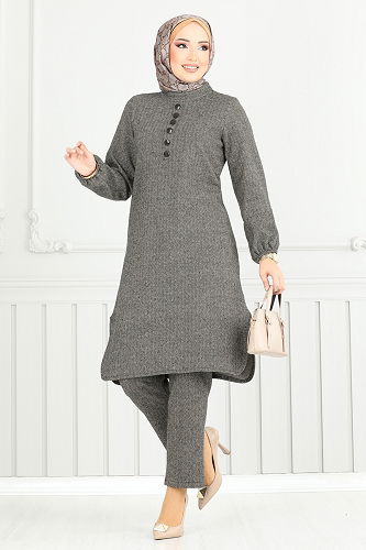 moda selvim طقم بيج 22035UKB139 - Thumbnail