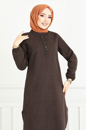 moda selvim طقم بني 22035UKB929-M - Thumbnail