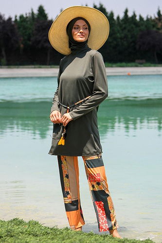 moda selvim طقم اخضر عفني 2226MRNK1139 - Thumbnail