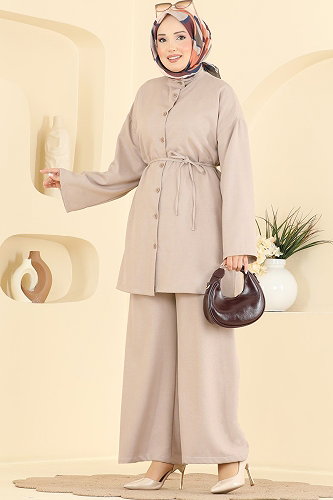 moda selvim طقم بيج 222NZRK1200 - Thumbnail