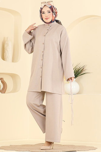 moda selvim طقم بيج 222NZRK1200 - Thumbnail