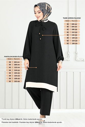 moda selvim طقم أسود 2252BLU1068-M - Thumbnail