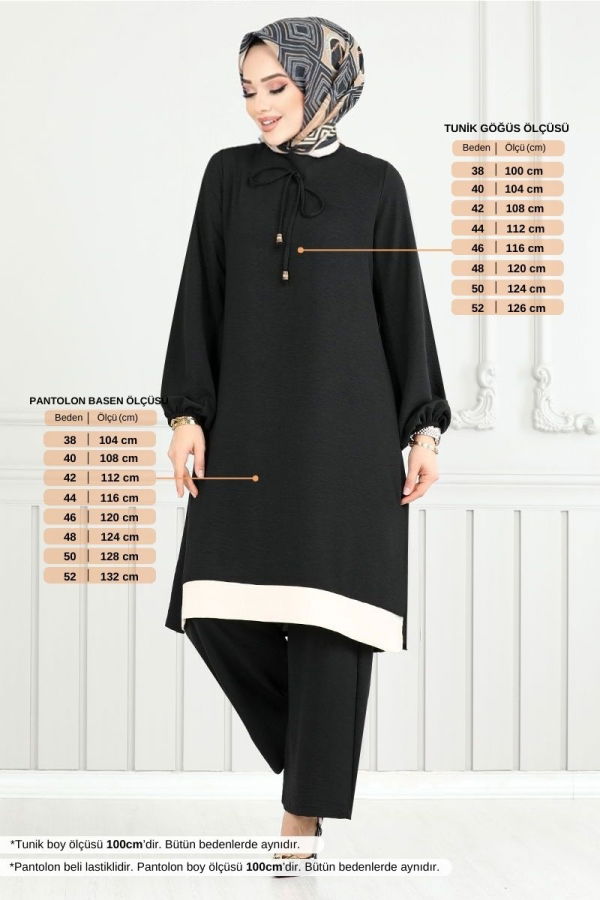 Modaselvim خصم صافٍ20%+20% في سلة التسوق طقم أسود 2252BLU1068-M