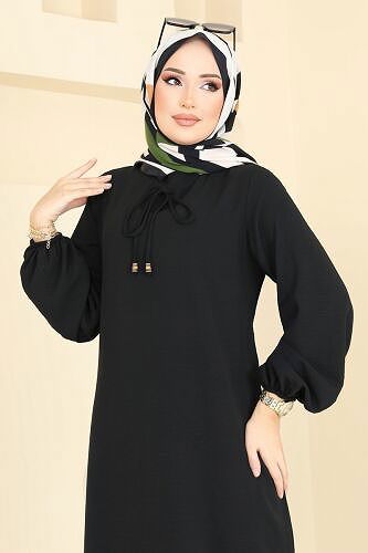 moda selvim طقم أسود وبيج 2252BLU797 - Thumbnail