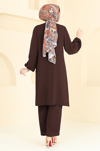 moda selvim طقم بني 2252BLU797 - Thumbnail