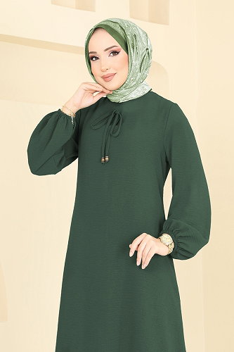 moda selvim طقم أخضر عفني غامق 2252BLU797 - Thumbnail