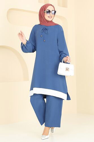 moda selvim طقم ازرق 2252BLU797 - Thumbnail