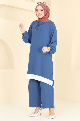 moda selvim طقم ازرق 2252BLU797 - Thumbnail