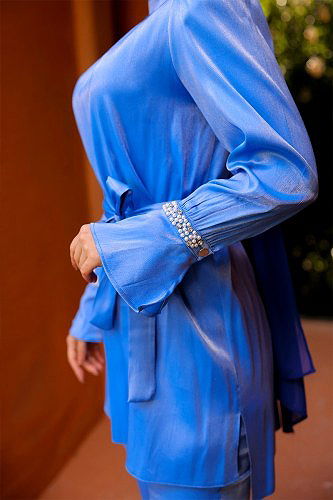 moda selvim طقم أزرق 226OFR845 - Thumbnail