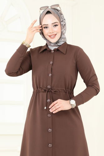 moda selvim طقم بني 23009UKB139 - Thumbnail