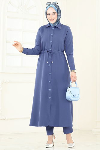 moda selvim طقم ازرق 23009UKB139 - Thumbnail