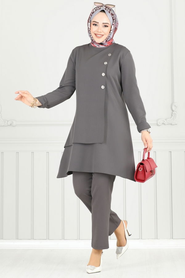 Modaselvim خصم صافٍ20%+20% في سلة التسوق طقم رمادي غامق 23012UKB139