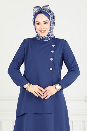 moda selvim طقم كحلي 23012UKB139 - Thumbnail