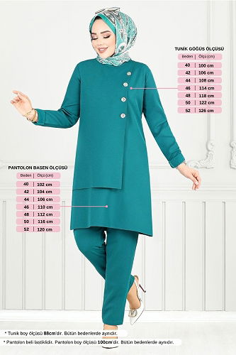 moda selvim Combined 23012UKB929-M Petroleum - Thumbnail