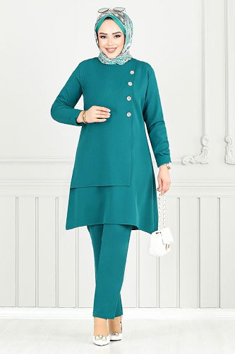 moda selvim طقم بترولي 23012UKB929-M - Thumbnail