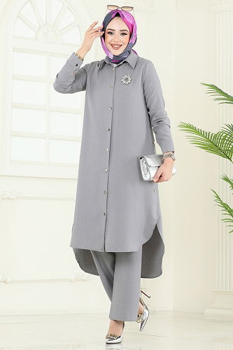 moda selvim Combined 23014UKB139 Gray - Thumbnail