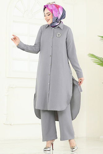 moda selvim Combined 23014UKB139 Gray - Thumbnail