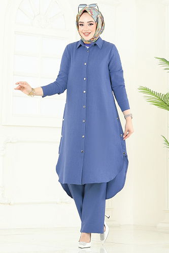 moda selvim طقم ازرق 23014UKB139 - Thumbnail