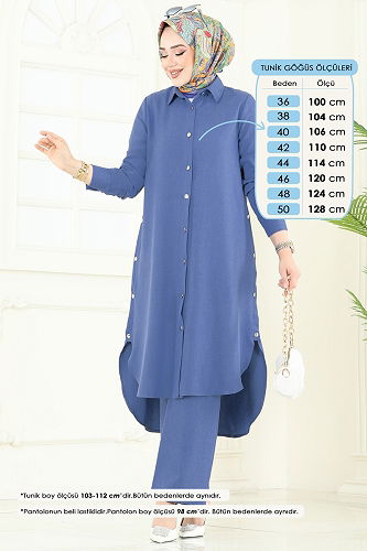 moda selvim طقم ازرق 23014UKB139 - Thumbnail