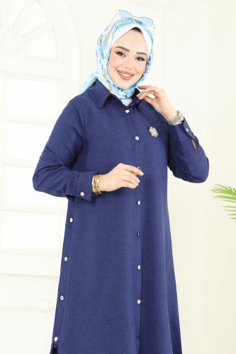 moda selvim طقم كحلي 23014UKB139 - Thumbnail