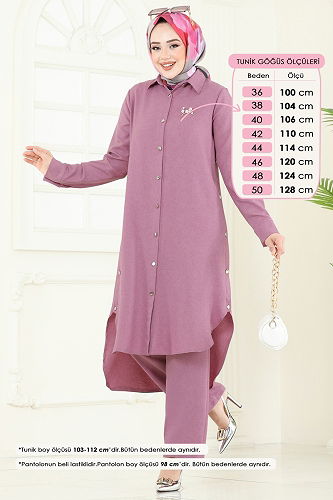 moda selvim طقم وردي 23014UKB139 - Thumbnail