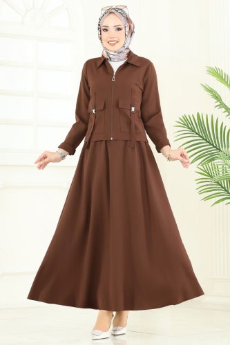 moda selvim Combined 23015UKB139 Brown - Thumbnail