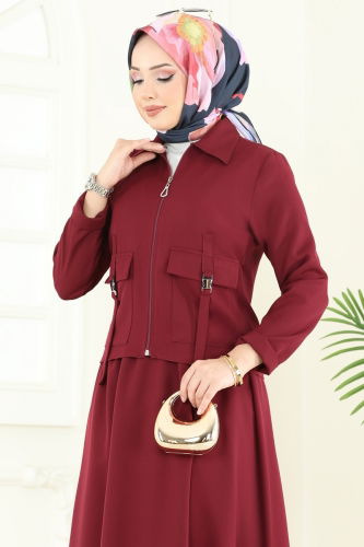 moda selvim Combined 23015UKB139 Burgundy - Thumbnail