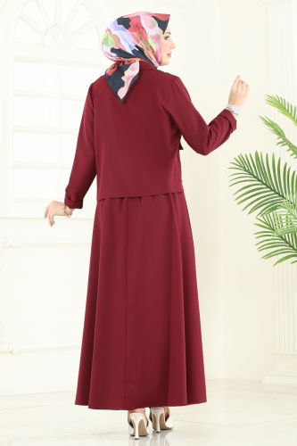 moda selvim Combined 23015UKB139 Burgundy - Thumbnail