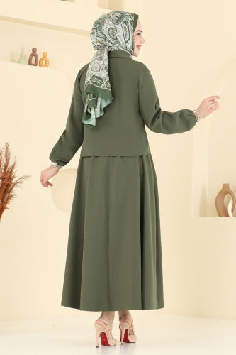moda selvim طقم اخضر عفني 23016UKB139 - Thumbnail