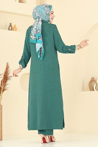 moda selvim طقم زيتي 23017UKB139 - Thumbnail