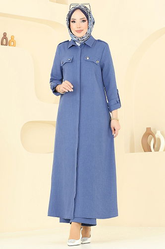 moda selvim طقم ازرق 23017UKB139 - Thumbnail