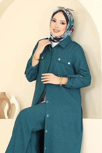 moda selvim طقم بترولي 23017UKB139 - Thumbnail