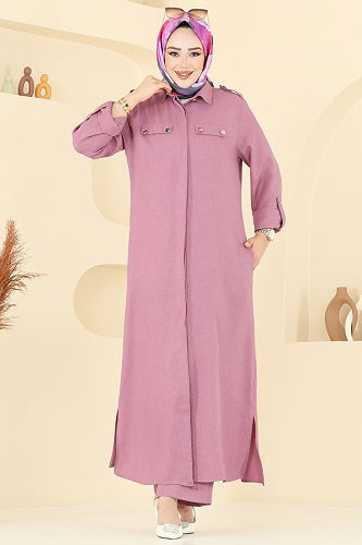 moda selvim طقم وردي 23017UKB139 - Thumbnail