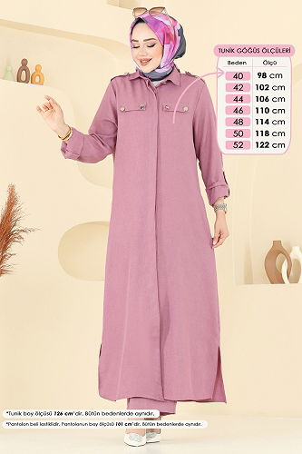 moda selvim طقم وردي 23017UKB139 - Thumbnail