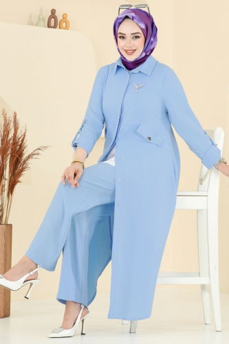 moda selvim طقم أزرق 23018UKB139 - Thumbnail