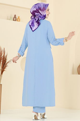 moda selvim طقم أزرق 23018UKB139 - Thumbnail