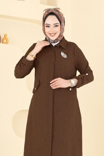 moda selvim طقم بني 23018UKB139 - Thumbnail