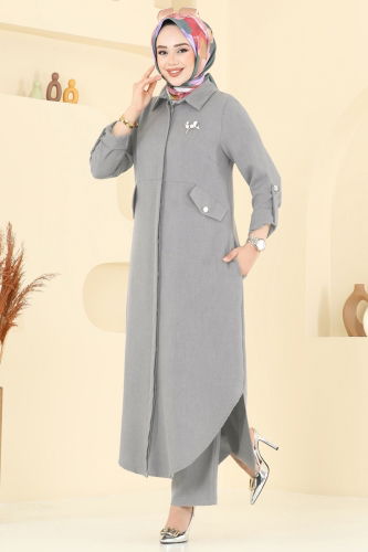 moda selvim طقم رمادي 23018UKB139 - Thumbnail