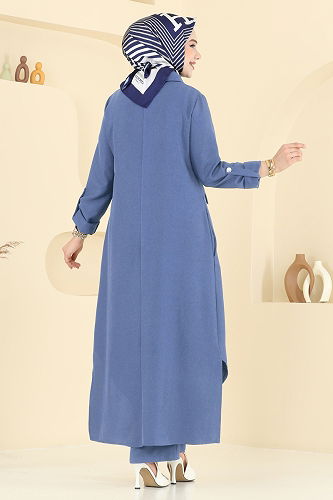 moda selvim طقم ازرق 23018UKB139 - Thumbnail