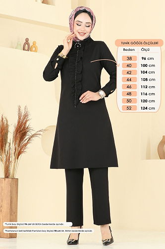 moda selvim طقم أسود 23020UKB139 - Thumbnail