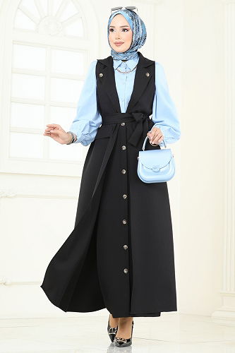 moda selvim طقم أسود 23022UKB139 - Thumbnail