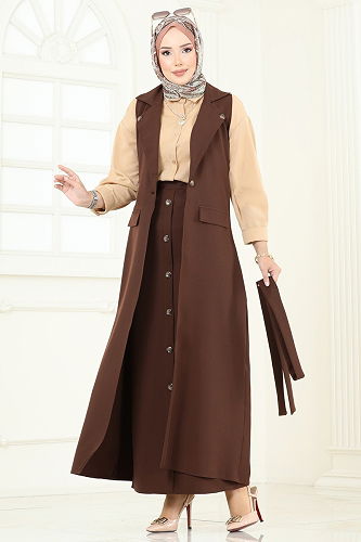 moda selvim Combined 23022UKB139 Brown - Thumbnail