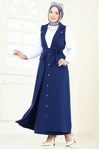 moda selvim طقم كحلي 23022UKB139 - Thumbnail