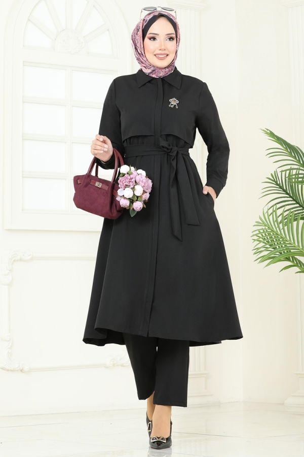 Modaselvim Hijab Combinations Combined 23023UKB139 Black