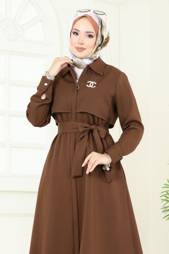 moda selvim طقم بني 23023UKB139 - Thumbnail