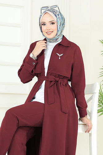 moda selvim Combined 23023UKB139 Burgundy - Thumbnail