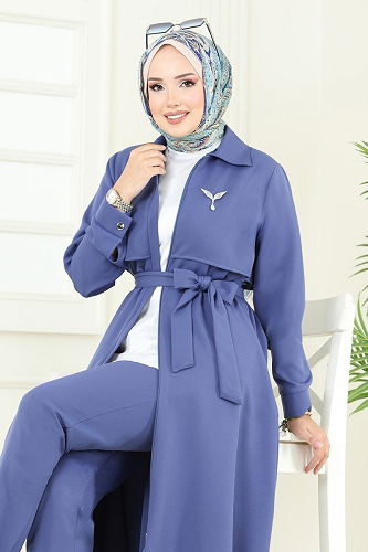 moda selvim طقم ازرق 23023UKB139 - Thumbnail